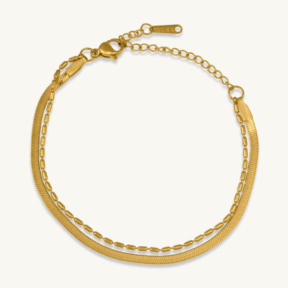 Bracelet multi-chaînes Plaqué Or 18 K