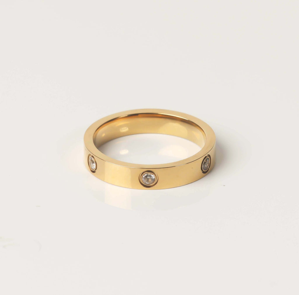 Bague en acier inoxydable Ornée de zircons