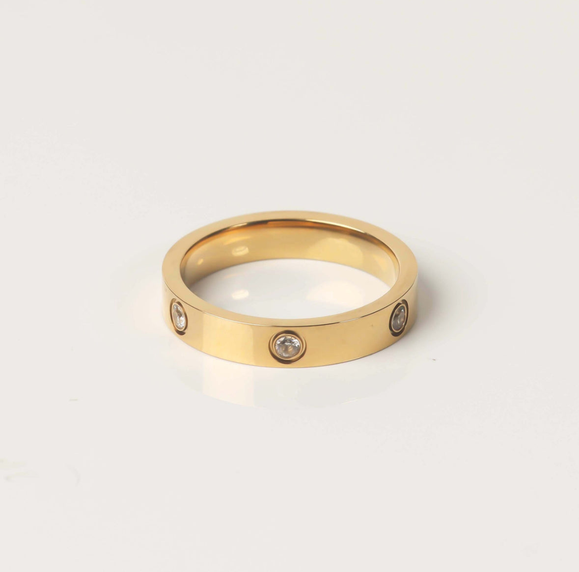 Bague en acier inoxydable Ornée de zircons