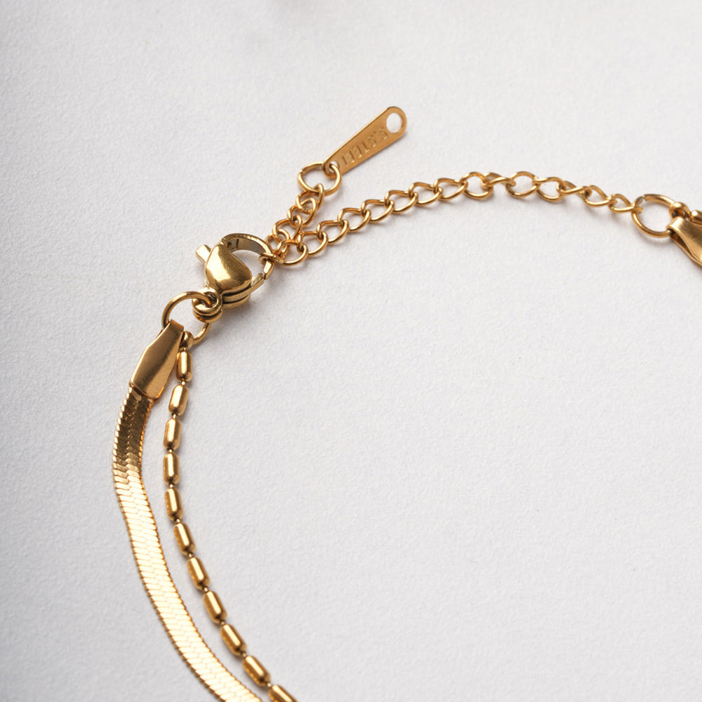 Bracelet multi-chaînes Plaqué Or 18 K