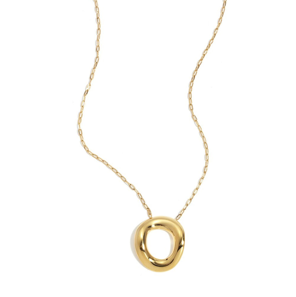 Collier pendentif cercle en acier inoxydable