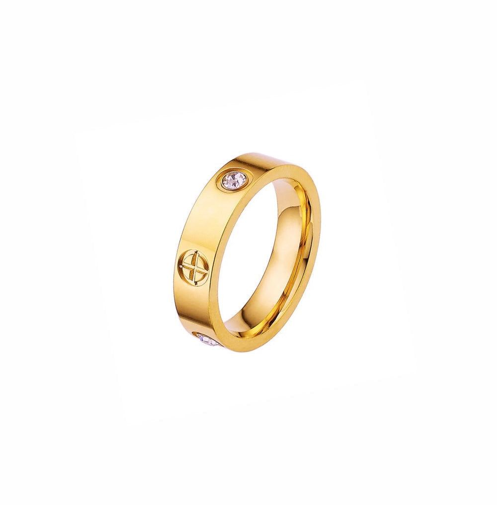 Bague Design élégant plaqué Or 18 K