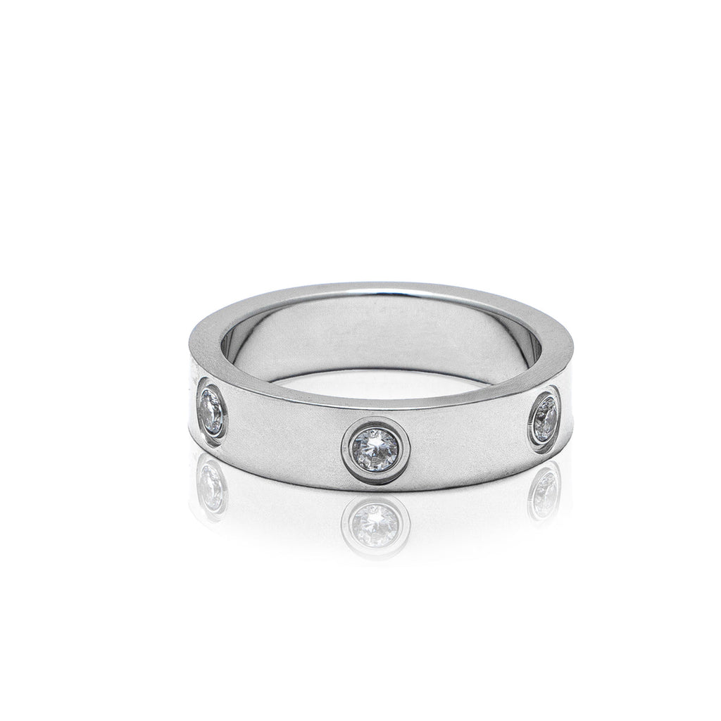 Bague en acier inoxydable Ornée de zircons