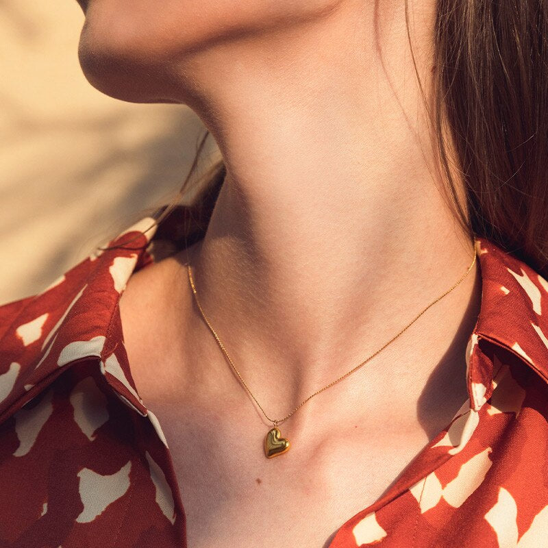 Collier Cœur Acier Inoxydable