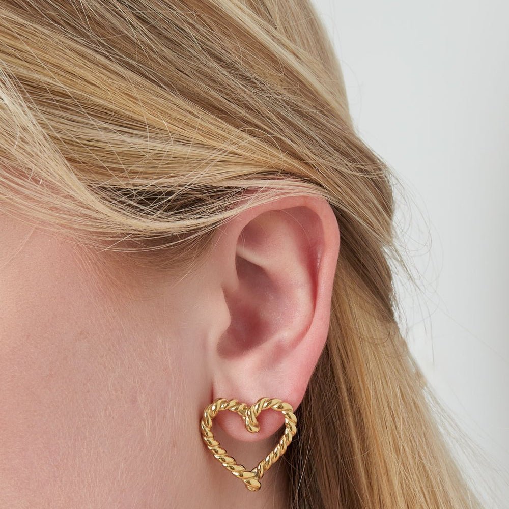 Boucles d’Oreilles Cœur Tressé - ABABEL