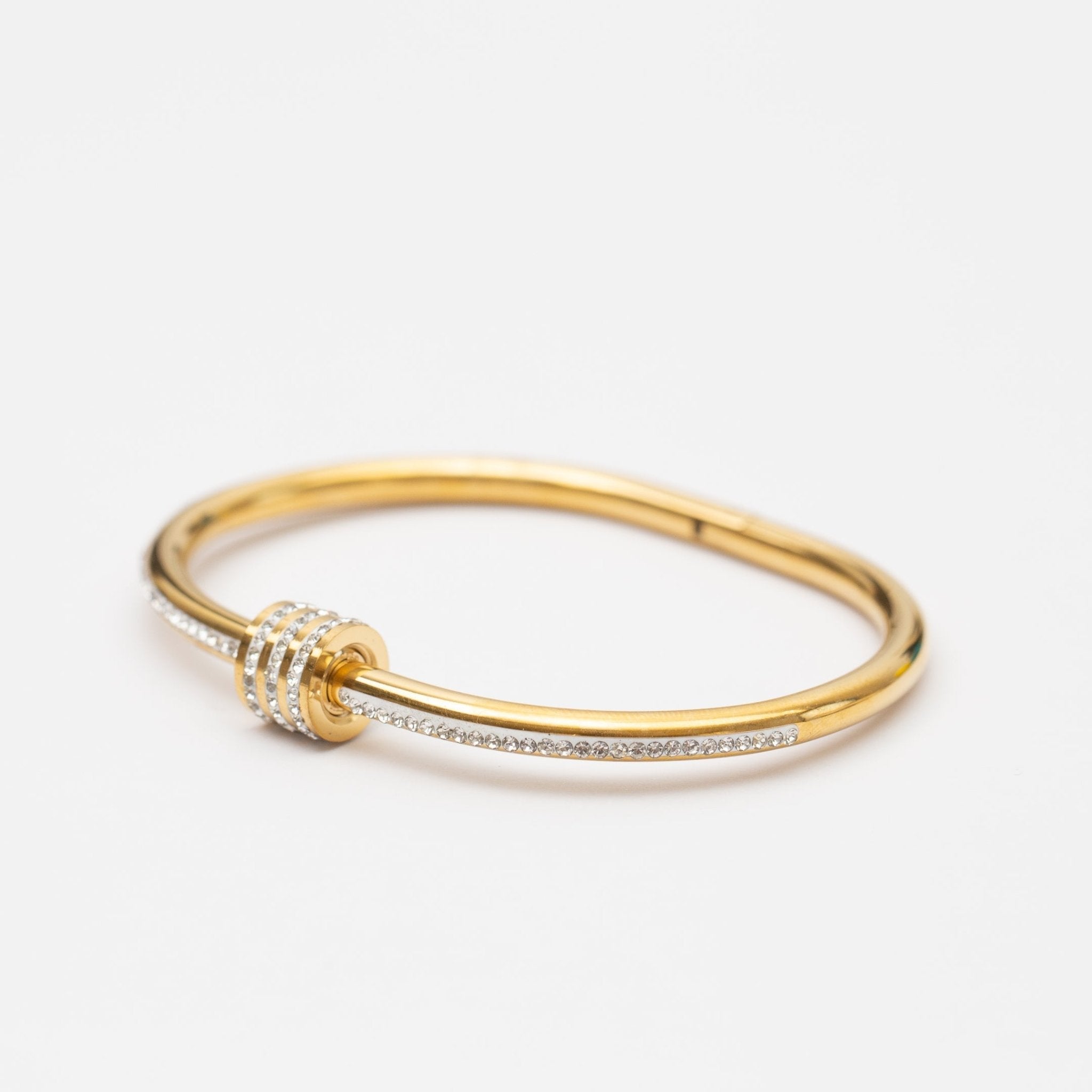 Bracelet d’Exception et Diamants Pavés en Acier Titane - ABABEL