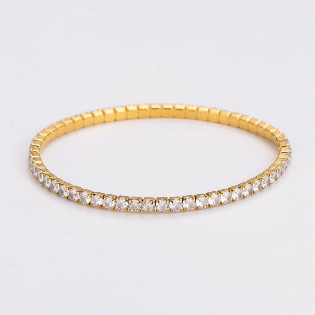 Bracelet Élégance en Acier Inoxydable Sertie de Zircons - ABABEL