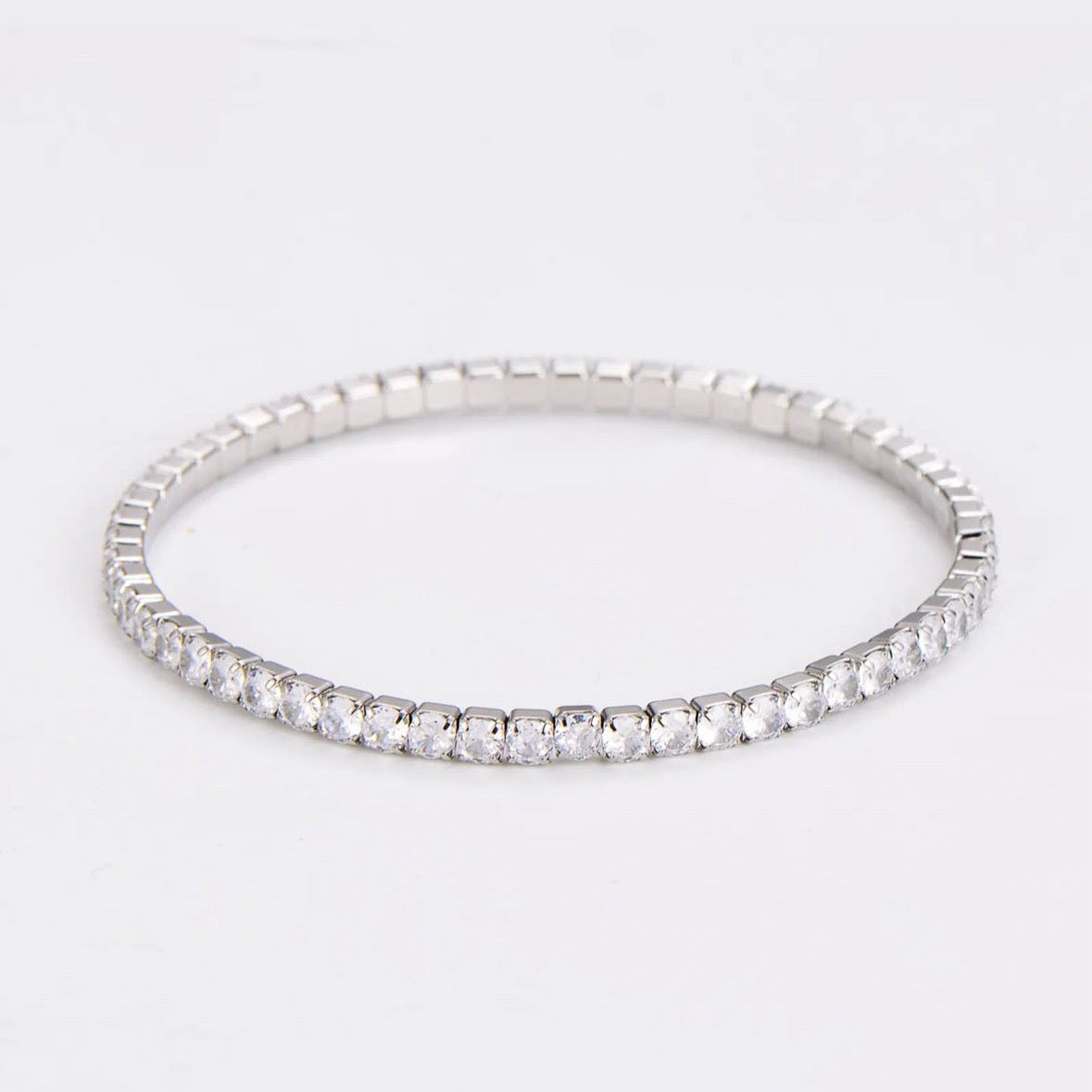 Bracelet Élégance en Acier Inoxydable Sertie de Zircons - ABABEL