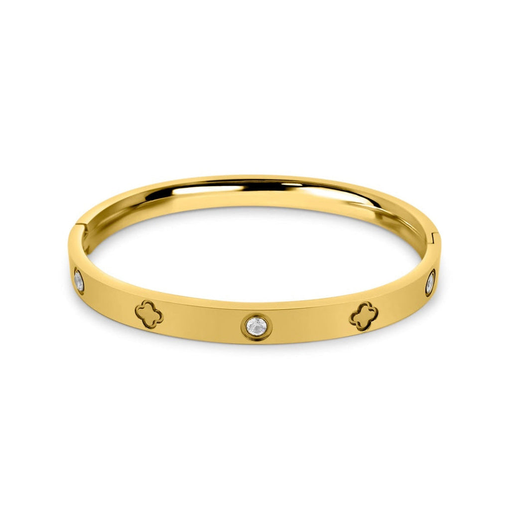 Bracelet Fleur Royale & Cristaux Étincelants en Acier Inoxydable - ABABEL