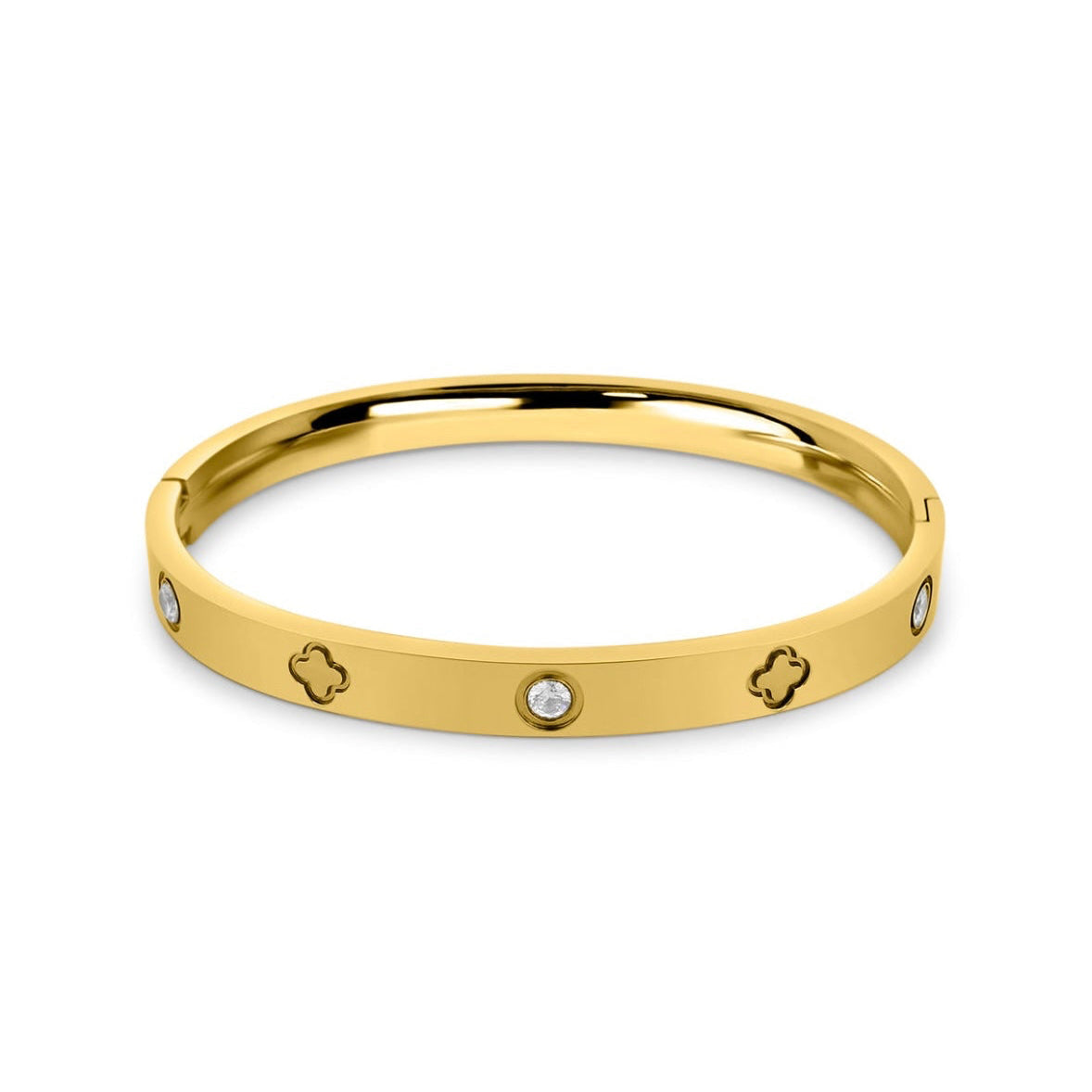 Bracelet Fleur Royale & Cristaux Étincelants en Acier Inoxydable - ABABEL