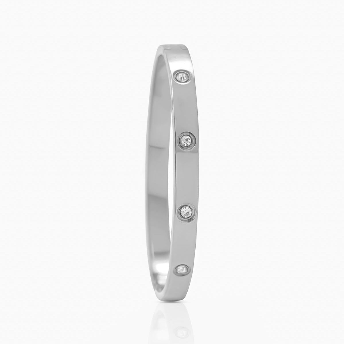 Bracelet Jonc Élégance en Acier Inoxydable Orné de Cristaux - ABABEL