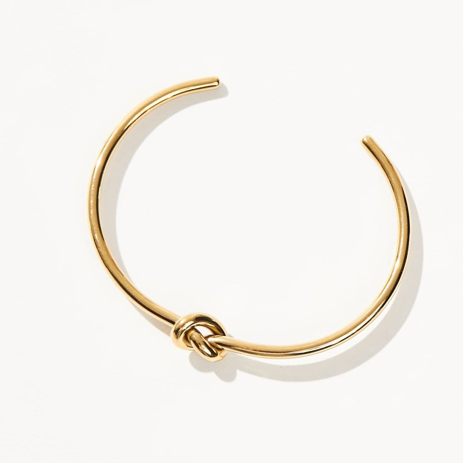 Bracelet Ouvert Nœud en Acier Titane Plaqué Or 18K - ABABEL