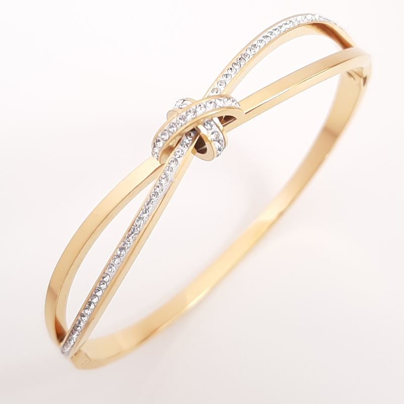 Bracelet Signature en Acier Titane Courbes Précieuses & Finitions Cristallisées - ABABEL