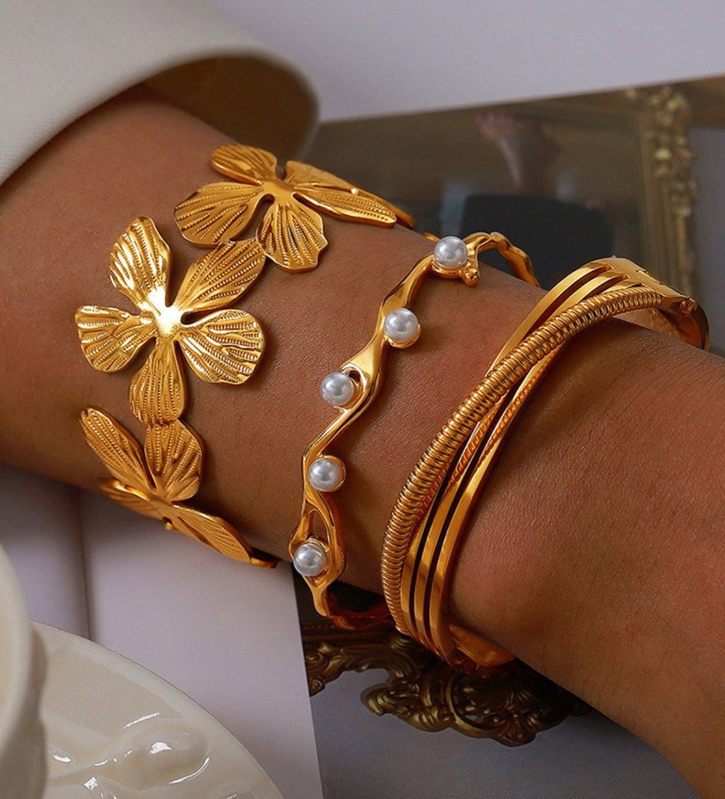 Bracelet Silhouette Prestige en Acier Inoxydable Plaqué Or 18K - ABABEL