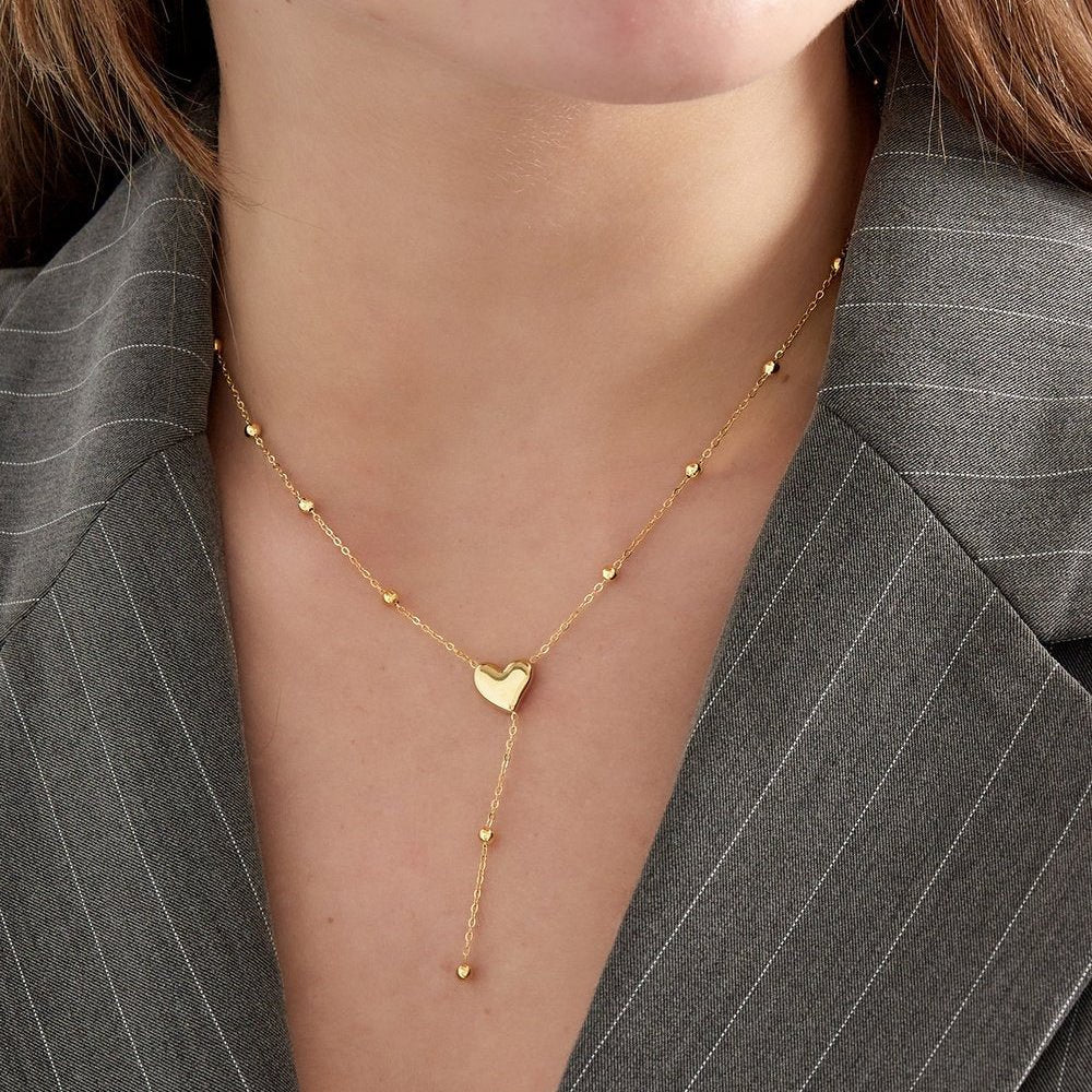 Collier Cœur avec Perles Dorées - ABABEL